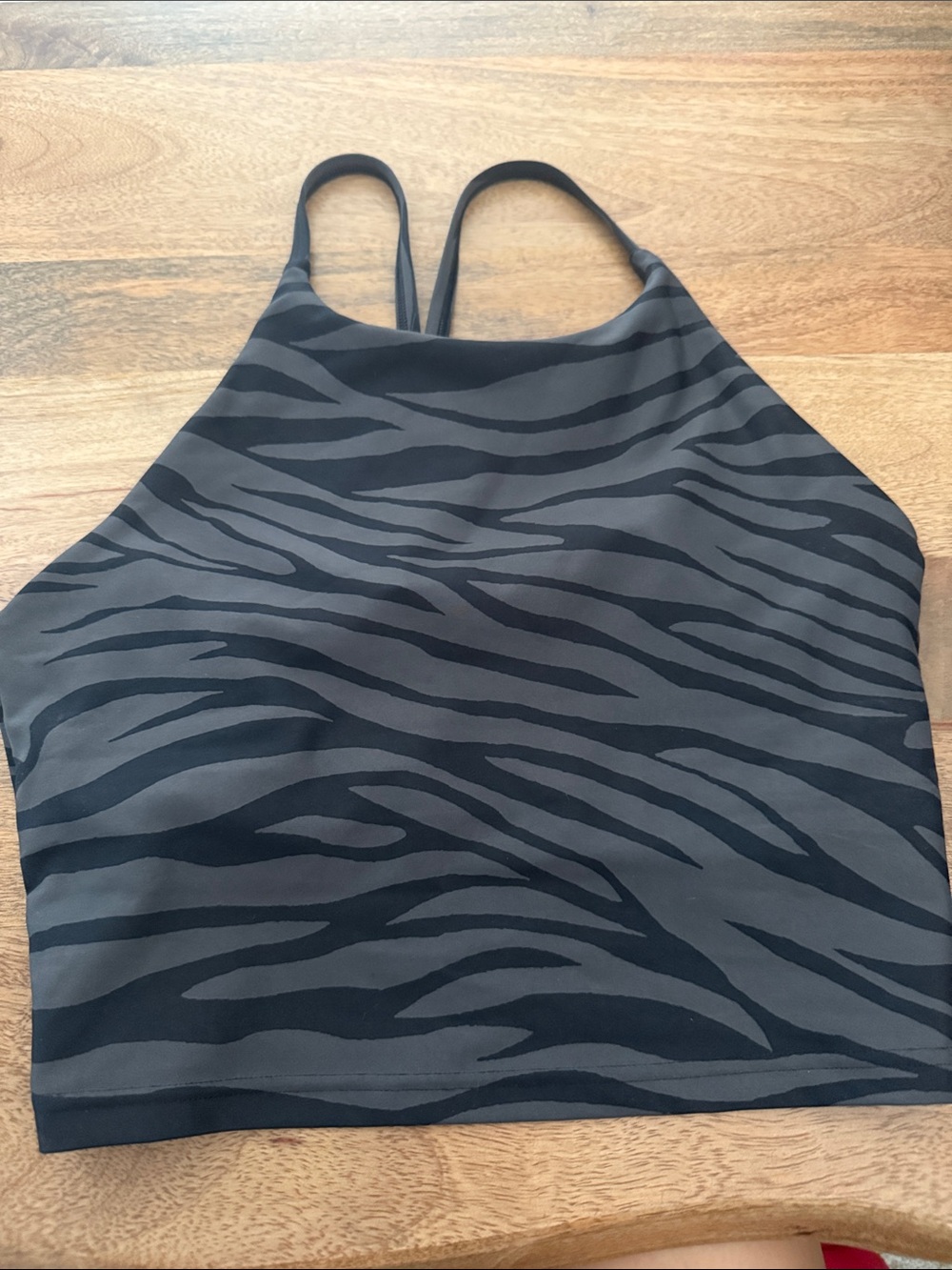 Old Navy Black and Gray Zebra Print Tank Top
